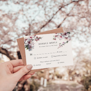 Watercolor Sakura Cherry Flower RSVP Response Card