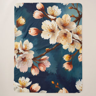 Watercolor Sakura Dreams Sherpa Blanket