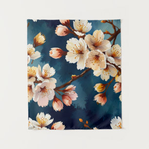 Watercolor Sakura Dreams Tapestry