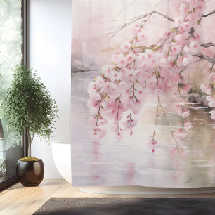 Watercolor Sakura Serenity Shower Curtain