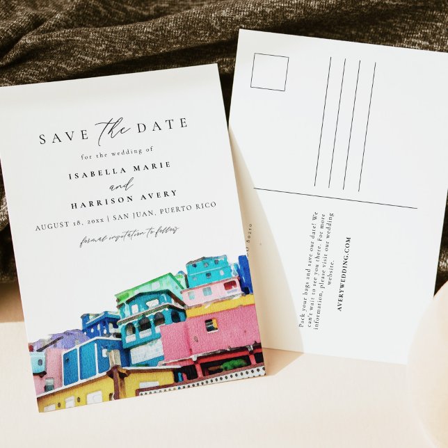 Watercolor San Juan Puerto Rico Colourful Building Postcard (Creator Uploaded)