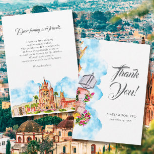 Watercolor San Miguel de Allende Rustic Wedding Thank You Card