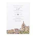 Watercolor San Miguel Mexico City Skyline Wedding