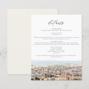 Watercolor San Miguel Skyline Mexico Details Card