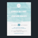 Watercolor Sand Dollar Invitation<br><div class="desc">This modern wedding invitation features a soft aqua blue watercolor background and sand dollar graphic.</div>