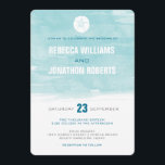 Watercolor Sand Dollar Invitation - round corners<br><div class="desc">This modern wedding invitation features a soft aqua blue watercolor background and sand dollar graphic.</div>