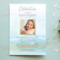 Watercolor Sandy Beach Celebration of Life Photo