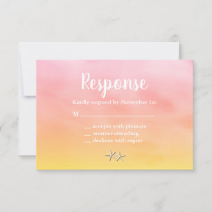 Watercolor Sandy Toes RSVP sunset Card