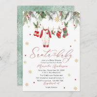 Watercolor Santa Baby Winter  Baby Shower mum-to-b