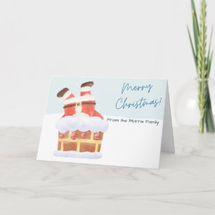 Watercolor Santa Christmas Card Customisable 