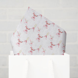 Watercolor Santa Christmas Cocktail Party Tissue Paper