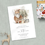 Watercolor Santa Christmas Party Invitation<br><div class="desc">Watercolor Santa Christmas Party.  Available digitally and printed. A modern design with a scandi Santa illustration. Easily personalise the rest of the text to your own details.</div>