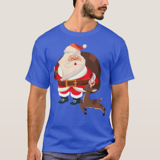 Watercolor Santa Christmas Tree Lights Xmas Premiu T-Shirt