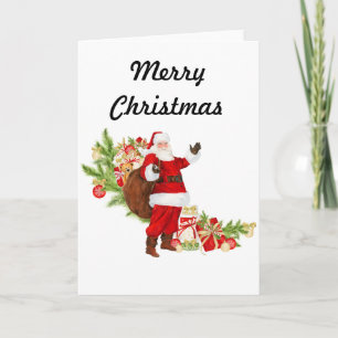 Watercolor Santa Merry Christmas Card