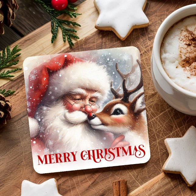 Watercolor Santa Rudolph Xmas Coaster for Kids Art (Watercolor Santa Rudolph Xmas Coaster for Kids Art

)