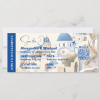 Watercolor Santorini Destination wedding