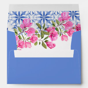 Watercolor Santorini Greece wedding invitation Envelope