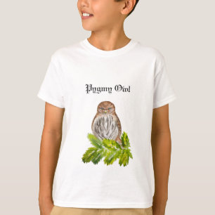 Watercolor Saw Whet Cute Little Owls Card T-Shirt