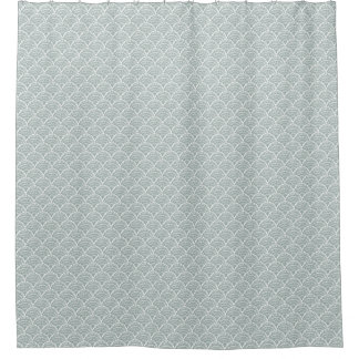 Watercolor Scallop Clam Shell Seafoam green Shower Curtain