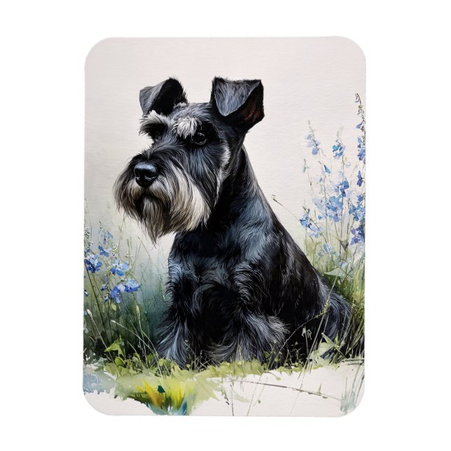 Watercolor Schnauzer Flexible Magnet (Vertical)