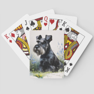 Watercolor Schnauzer Playing Cards