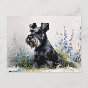 Watercolor Schnauzer Postcard