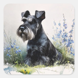 Watercolor Schnauzer Square Sticker