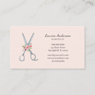 Watercolor Scissors Hair Stylist Business Card