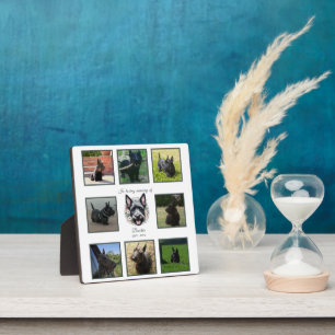 Watercolor Scottie and Floral Wreath Memorial Plaque