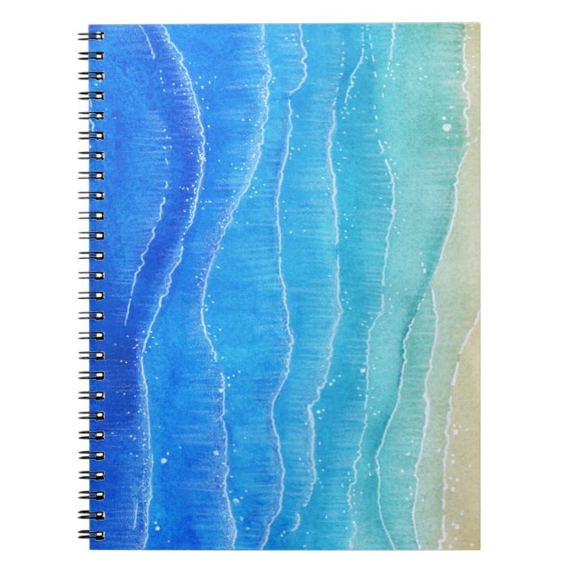 Watercolor sea and beach view. notebook (Front)