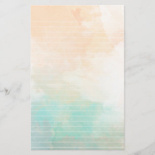 Watercolor Sea and Sand Lined Paper