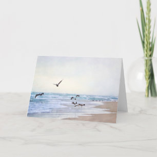 Watercolor Sea Birds Art Card