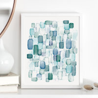 Watercolor Sea Glass Art Print
