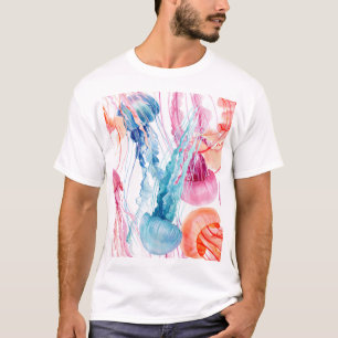Watercolor Sea Life: Bubbles & Jellyfish T-Shirt