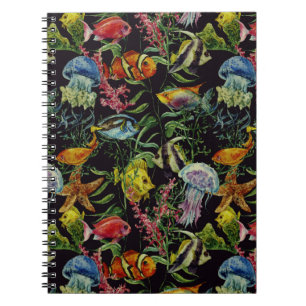 Watercolor Sea Life Pattern 1 Notebook