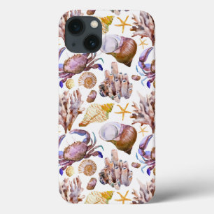 Watercolor Sea Life Pattern 4 iPhone 13 Case