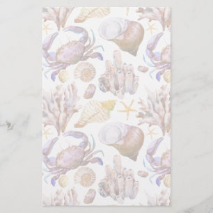 Watercolor Sea Life Pattern 4 Stationery