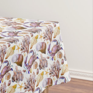 Watercolor Sea Life Pattern 4 Tablecloth