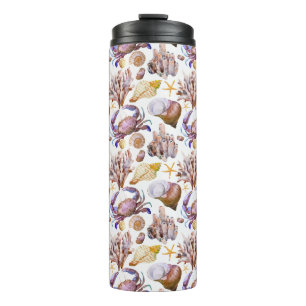 Watercolor Sea Life Pattern 4 Thermal Tumbler
