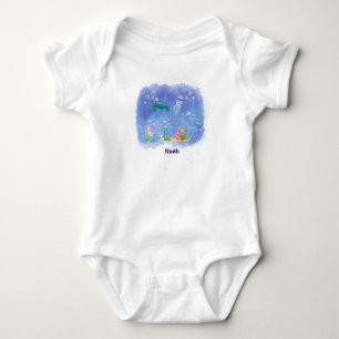 Watercolor Sea Life Personalised Baby Bodysuit