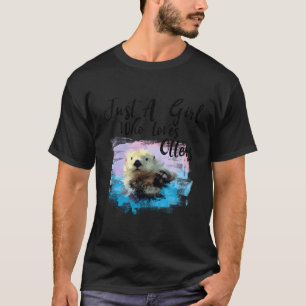 Watercolor Sea Otter Who Loves Otters T-Shirt