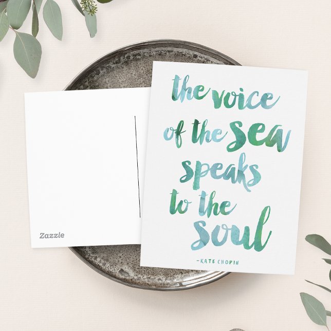 Watercolor Sea Quote Postcard (Creator Uploaded)
