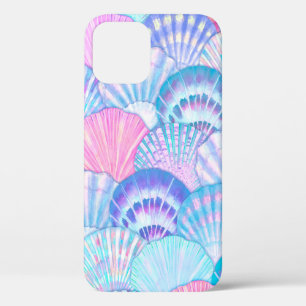 Watercolor sea shell seamless pattern. Hand drawn iPhone 12 Case