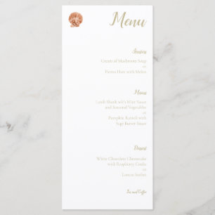 Watercolor Sea Shell Wedding Menu