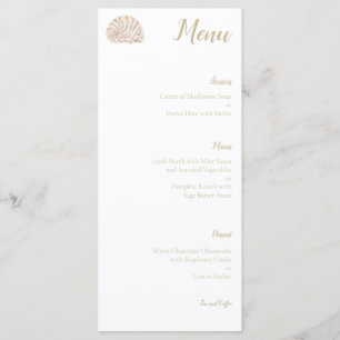Watercolor Sea Snail Shell Wedding Menu