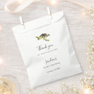 Watercolor Sea Turtle Baby Shower Custom Favour  Bags