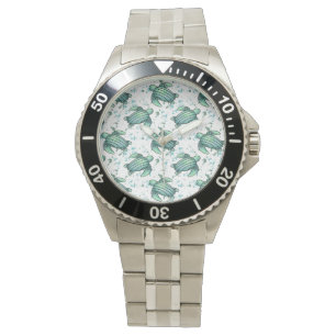 watercolor sea turtle green blue pattern animal watch