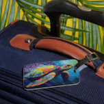 Watercolor Sea Turtle Luggage Tag<br><div class="desc">Watercolor sea turtle swimming through the ocean,  original artwork by Nicole.</div>