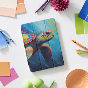 Watercolor Sea Turtle Notebook iPad Air Cover