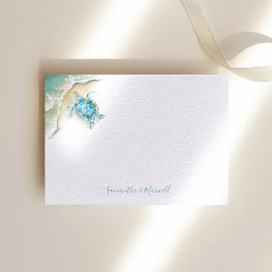 Watercolor Sea Turtle Ocean Personalised Note Card